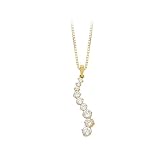14K Yellow Gold Cubic Zirconia   Journey of Life   Pendant with Chain