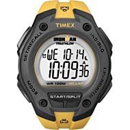 Timex Men's T5K414 IRONMAN 30-Lap Oversize Silver with Yellow Resin Strap Sports Watch