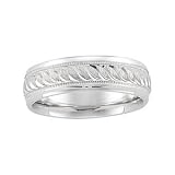14K White Gold Comfort Fit Beveled Edged Wedding Band For Men and Women - Sizes 5 - 12