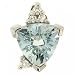 New Blue Triangle Shape Aquamarine Diamond White Gold 14K Pendant