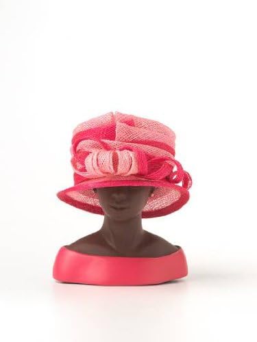 Pretty in Pink - Fuchsia Sinamay Figurine - Harriet Rosebud Miniature Hat