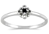 .05 Carat Black Diamond Promise ring in 10K White Gold
