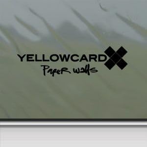 Yellowcard Paper Walls Frontal Black Sticker Decal Rock Band Black Car Window Wall Macbook Notebook Laptop Sticker Decal