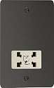 Varilight - Dual Voltage Shaver Socket Ultra Flat Iridium Black -  XFiSS