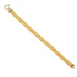 14K Yellow Gold Lite Twisted Four-Strand Rope Bracelet - 8 inches
