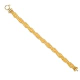 14K Yellow Gold Lite Twisted Four-Strand Rope Bracelet - 7.25 inches