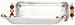 Aluminum Large Rectangle Dish with Ruby Red and Gold Glass Bead Handles 16 1/2" x 5 1/2" x 1 3/4"