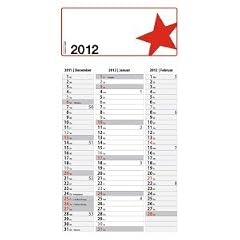 5star 3-Monatskalender 59x32cm Kalendarium 2012