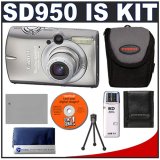Canon PowerShot SD950 IS 12.1 Megapixel Digital Camera with 3.7x Optical Zoom + USB 2.0 Card Reader + Spare NB-5L Battery for Canon + Padded Carrying Case