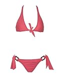Hobie Strawberry Pink 2pc Surfer Bikini w/ Tri-Halter & Side Tie Pant (Small)