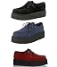 V-CREEPER-502S, Men's 2 1/2 Faux Suede D-Ring Platform Creepers Shoe in 3 Colors by Demonia