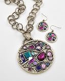 Amethyst Medallion Pendant Set