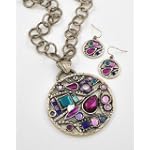 Amethyst Medallion Pendant Set