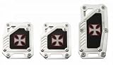 Pilot 3 Pc Pedal Set Maltese Cross Silver/Black #PM-281