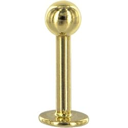 14 Gauge Solid 14KT Yellow Gold Labret - 3/8" 5mm