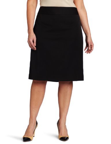 Anne Klein Women's Plus-Size Yoke Skirt, Black, 14W