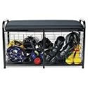 Sports Storage Bench (Black) (37" W x 16" D x 21" H)