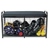 Tools & Hardware : Sports Storage Bench (Black) (37' W x 16' D x 21' H)