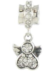 Quiges Sterling Silver Angel CZ Bead for Pandora/Troll/Chamilia