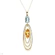 Necklace With 4.65ctw Precious Stones - Genuine Citrine and Topaz in 14K Yellow Gold. Total item weight 8.3g Length 18in