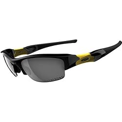 Oakley Flak Jacket Men's Special Editions Livestrong Casual Sunglasses w/ Free B&F Heart Sticker Bundle - Jet Black/Black Iridium