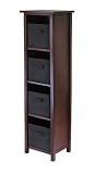 Winsome Wood Verona Wood 5 Tier Open Cabinet with 4 Black Folding Fabric Baskets 31anAlbGOiL. SL160 Winsome Wood Verona Wood 5 Tier Open Cabinet with 4 Black Folding Fabric Baskets