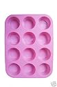 12 Cup Silicon / Silicone Muffin Tray Cupcake Cake Cases, moulds. Available in pink, blue or red
