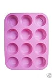 12 Cup Silicon / Silicone Muffin Tray Cupcake Cake Cases, moulds. Available in pink, blue or red.