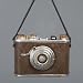 CAMERA DESIGN ORNAMENT - 2.875 POLYRESIN CAMERA DESIGN CHRISTMAS HANGING ORNAMENT W/BLACK FAUX LEATHERN HANGER.