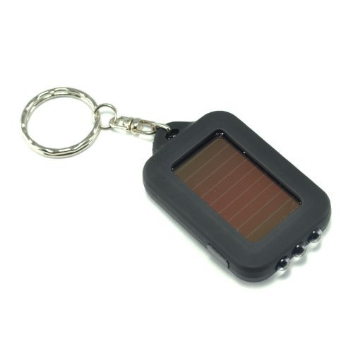 Solar Powered LED Flashlight Keychain