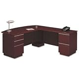 Image of Buy Best US Bush 500082A19000 - Milano Left L-Desk Pedestals, 71-1/8w x 81-1/2d x 29-5/8h, Harvest Cherry Lower Price US, Bush Industries