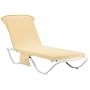 The Bahama Towel Company 500-Gram Bahama Chaise Cover with 10-Inch Slip-on Back and Side Pocket, Beach Sand