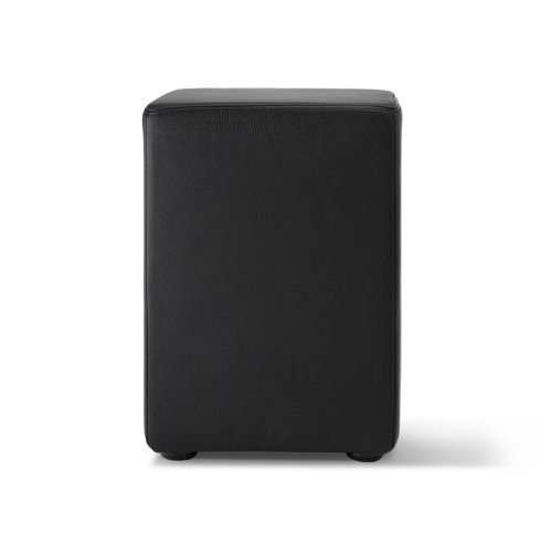 POMP-Hocker in schwarz - Leder