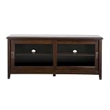 SEI Essex Espresso Media Stand with Sliding Glass-Paneled Doors
