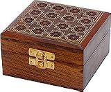 Gift for Valentine - Jewelry Boxes Wood Carving Hand Engraved Antiqued Finish Indian Style (wc335)