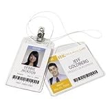 Avery 2923 Photo ID Badge Holders, Convention Sz., 3 x4, Landscape Clip, 100/box