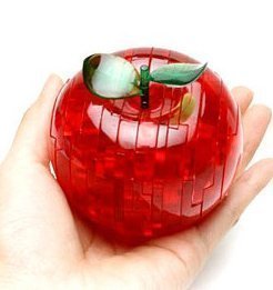 3D Crystal Apple Jigsaw Puzzle IQ Toy Model Decoration (Red)