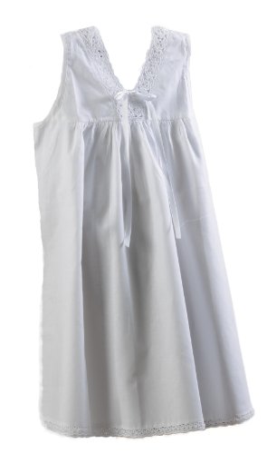 Hand Embroidered Tatting Lace Girl 2-9 Cotton White Nightgown
