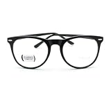 Geeky Round Thin Horn Rim Fashion Nerd Eye Glasses