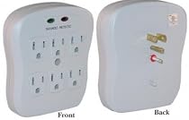 Surge Protector 6 Outlet Plug in MOV 540 Joules, with Phone Protection