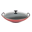 Le Creuset Wok with Glass Lid: Cherry