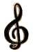 Miniature Cloisonnes Treble G Clef Tie Tac Lapel Pin