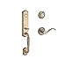 Baldwin DCNEWXCURLTRR049 Reserve Double Cylinder Handleset New Hampshire x Curve with Traditional Round Rose, Matte Brass & Black Finish, Left Hand