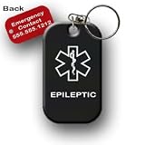 Epilepsy Epileptic Medical Alert Dog Tag Necklace or Keychain ID