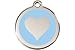 Red Dingo Custom Engraved Dog ID Tag - Heart Medium/Light Blue