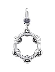 Sterling Silver-Tambourine Charm by US Gems