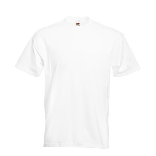 T-Shirt Super Premium von Fruit of the Loom Weiss L
