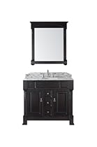Hot Sale Virtu USA GS-4040-WMRO-DW Huntshire 40-Inch Single Sink Bathroom Vanity with Mirror and Ceramic Basin, Dark Walnut Finish