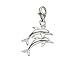 Dolphins Charm with Lobster Clasp Sterling Silver