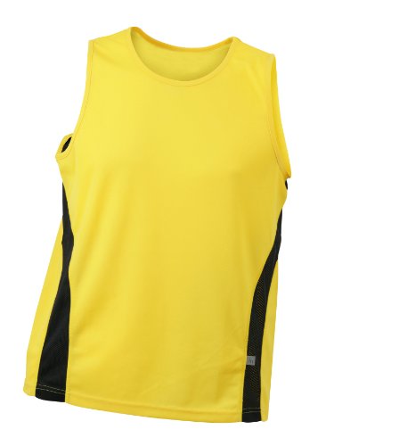 James & Nicholson Herren Shirt Running Tank, yellow/black, S, JN305 yebl Preisvergleich
